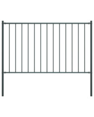 Panneau clôture poteau Acier enduit poudre 1,7x0,75m Anthracite | Mobilier & Déco