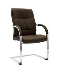 Chaise de bureau cantilever Marron Tissu | Mobilier & Déco