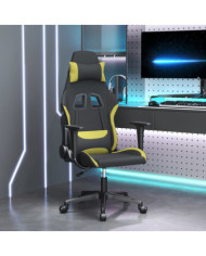 Chaise de jeu de massage Noir et vert clair Tissu | Mobilier & Déco