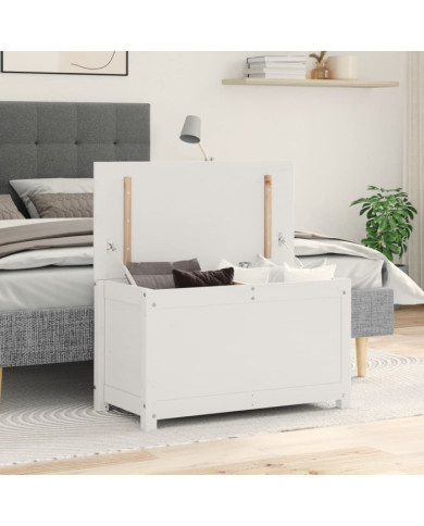 Boîte de rangement Blanc 80x40x45,5 cm Bois massif de pin | Mobilier & Déco