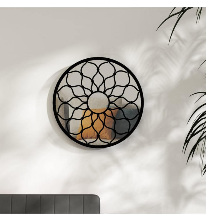 Miroir Noir 40x3 cm Fer pour utilisation à l'intérieur | Mobilier & Déco