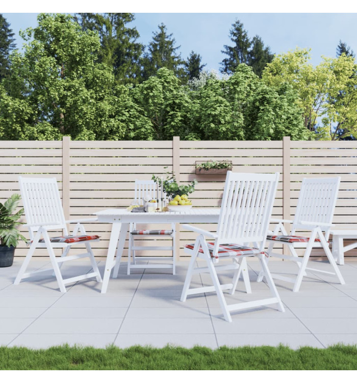 Coussins de chaise de jardin lot de 4 carreaux rouges 40x40x3cm | Mobilier & Déco