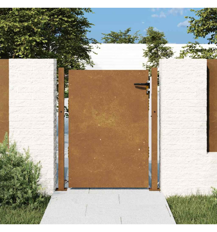 Portail de jardin 105x155 cm acier corten | Mobilier & Déco