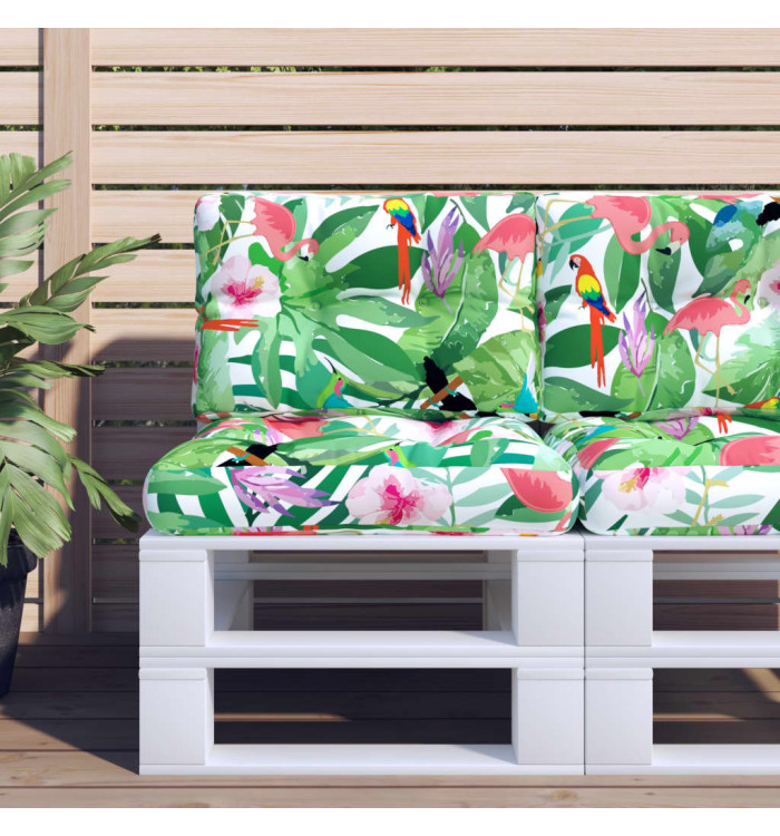 Coussin de palette multicolore 50x40x12 cm tissu | Mobilier & Déco