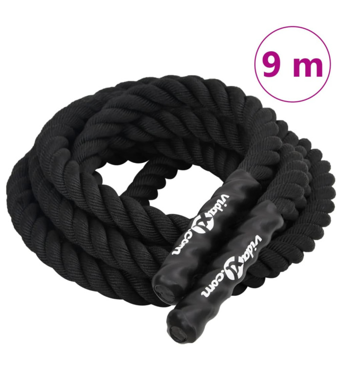 Corde de combat noir 9 m 6,8 kg polyester | Mobilier & Déco