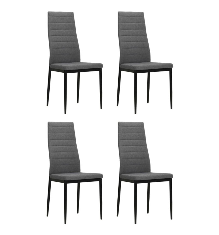 Chaises à manger lot de 4 gris clair tissu | Mobilier & Déco