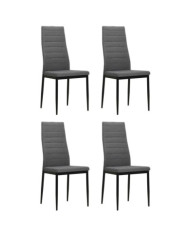 Chaises à manger lot de 4 gris clair tissu | Mobilier & Déco
