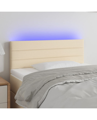 Tête de lit à LED Crème 100x5x78/88 cm Tissu | Mobilier & Déco