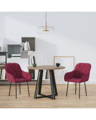 Chaises à manger lot de 2 Rouge bordeaux Velours | Mobilier & Déco