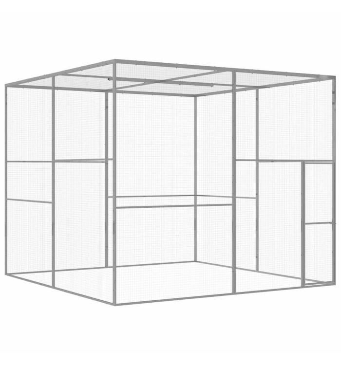 Cage pour chat 3x3x2,5 m Acier galvanisé | Mobilier & Déco