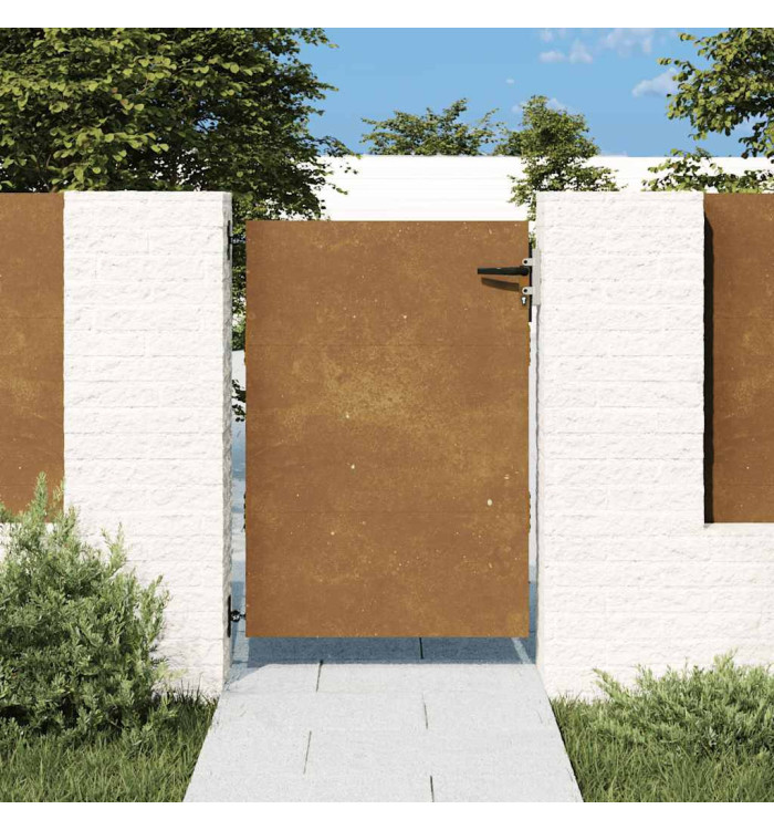 Portail de jardin 85x150 cm acier corten | Mobilier & Déco