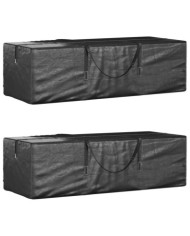 Sacs de rangement pour sapin de Noël 2 pcs noir polyéthylène | Mobilier & Déco