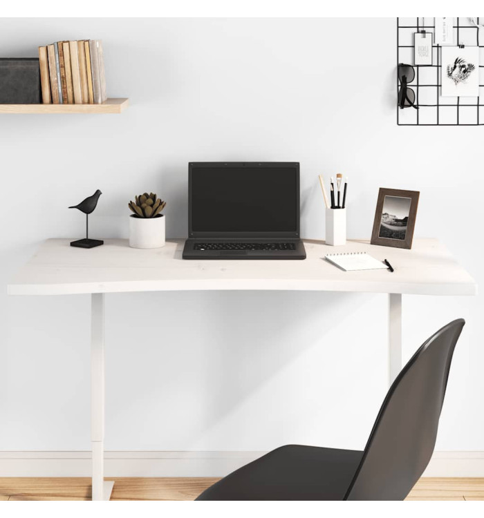 Dessus de bureau blanc 100x60x2,5 cm bois massif de pin | Mobilier & Déco