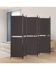 Cloison de séparation 6 panneaux Marron 300x180 cm Tissu | Mobilier & Déco