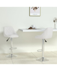 Tabourets de bar lot de 2 blanc similicuir | Mobilier & Déco