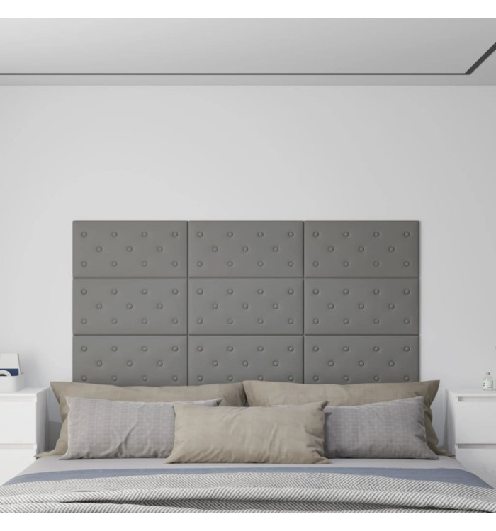 Panneaux muraux 12 pcs Gris 60x30 cm Similicuir 2,16 m² | Mobilier & Déco