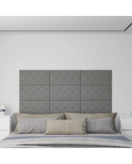 Panneaux muraux 12 pcs Gris 60x30 cm Similicuir 2,16 m² | Mobilier & Déco