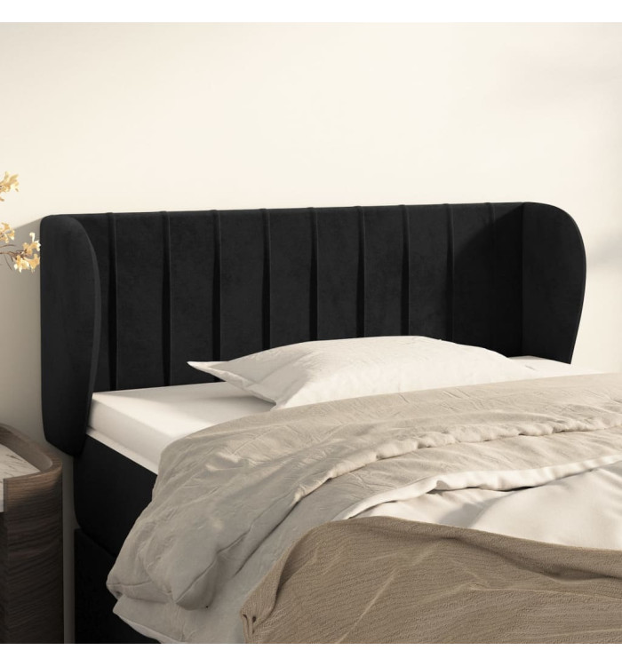 Tête de lit avec oreilles Noir 93x23x78/88 cm Velours | Mobilier & Déco