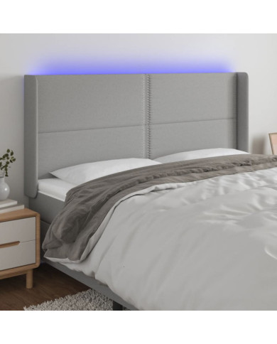 Tête de lit à LED Gris clair 183x16x118/128 cm Tissu | Mobilier & Déco