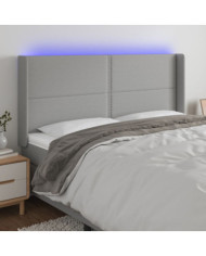 Tête de lit à LED Gris clair 183x16x118/128 cm Tissu | Mobilier & Déco