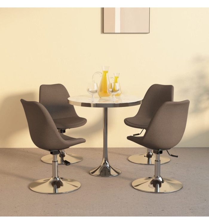 Chaises pivotantes à manger lot de 4 taupe tissu | Mobilier & Déco