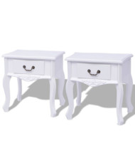 Table de chevet 2 pcs MDF Blanc | Mobilier & Déco