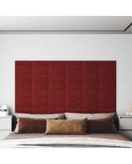 Panneaux muraux 12 pcs Rouge bordeaux 30x30 cm Tissu 1,08 m² | Mobilier & Déco