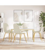 Chaises à manger lot de 4 crème velours | Mobilier & Déco