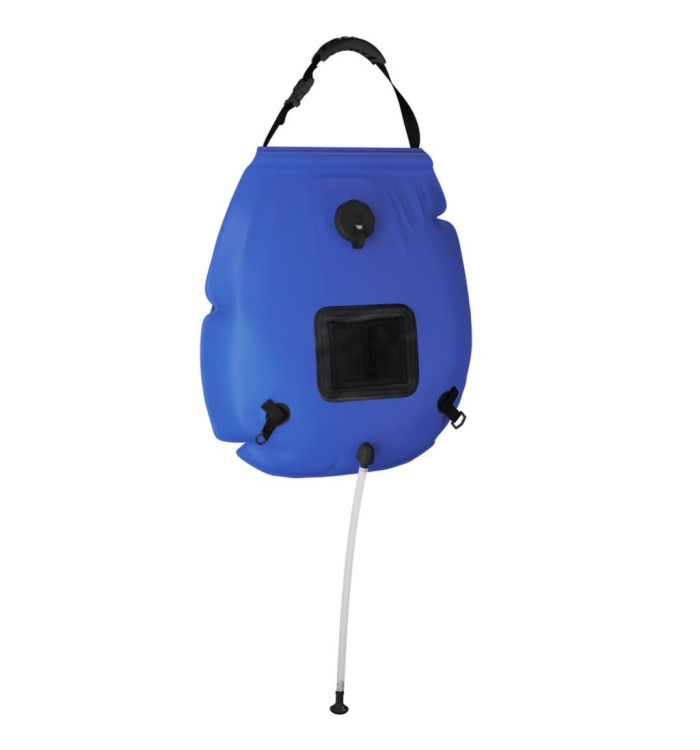 Sac de douche de camping bleu 20 L PVC | Mobilier & Déco