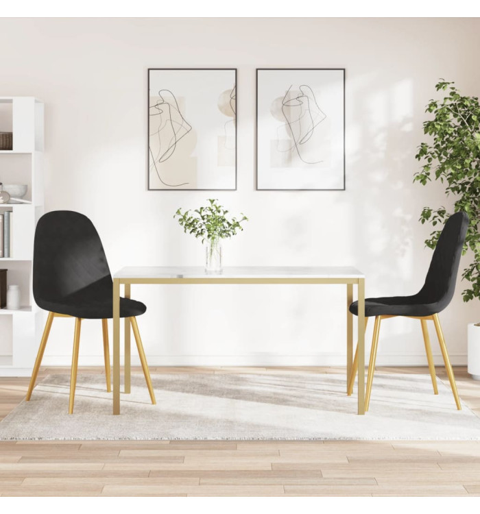 Chaises à manger lot de 2 Noir Velours | Mobilier & Déco
