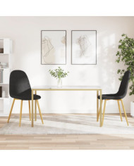 Chaises à manger lot de 2 Noir Velours | Mobilier & Déco