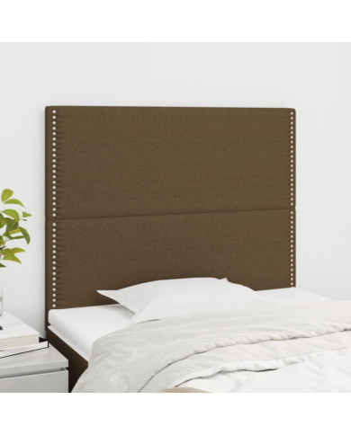 Têtes de lit 2 pcs Marron Foncé 90x5x78/88 cm Tissu | Mobilier & Déco