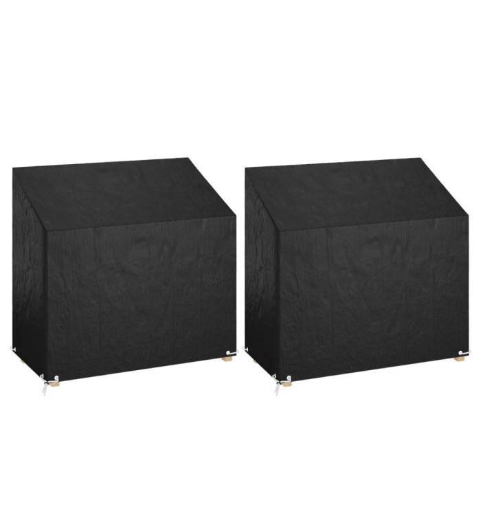 Housses de banc de jardin 2 pcs 8 œillets 130x70x70/88 cm PE | Mobilier & Déco