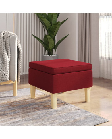 Tabouret avec pieds en bois Rouge bordeaux Tissu | Mobilier & Déco
