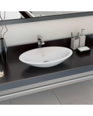 Lavabo 59,3x35,1x10,7 cm Fonte minérale/marbre Blanc | Mobilier & Déco