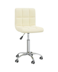 Chaise pivotante de salle à manger Crème Tissu | Mobilier & Déco