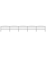 Clôture de jardin à dessus en lance Acier (0,5-0,75)x8,5 m Noir | Mobilier & Déco