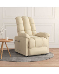Fauteuil électrique de massage Crème Tissu | Mobilier & Déco