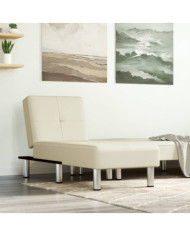 Chaise longue crème similicuir | Mobilier & Déco