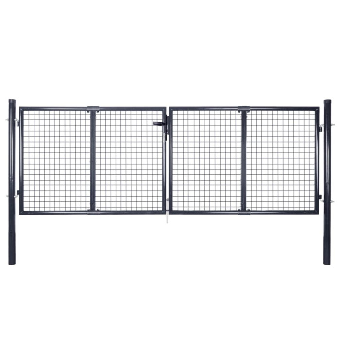 Portail en maille de jardin Acier galvanisé 289x75 cm Gris | Mobilier & Déco