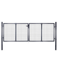 Portail en maille de jardin Acier galvanisé 289x75 cm Gris | Mobilier & Déco