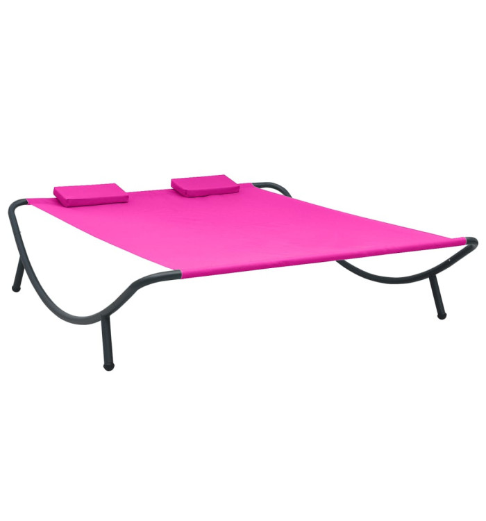Lit de repos d'extérieur tissu rose | Mobilier & Déco