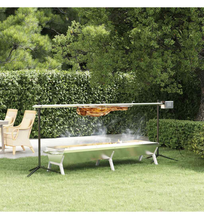 Ensemble de grille et de plateau automatique pour barbecue inox | Mobilier & Déco
