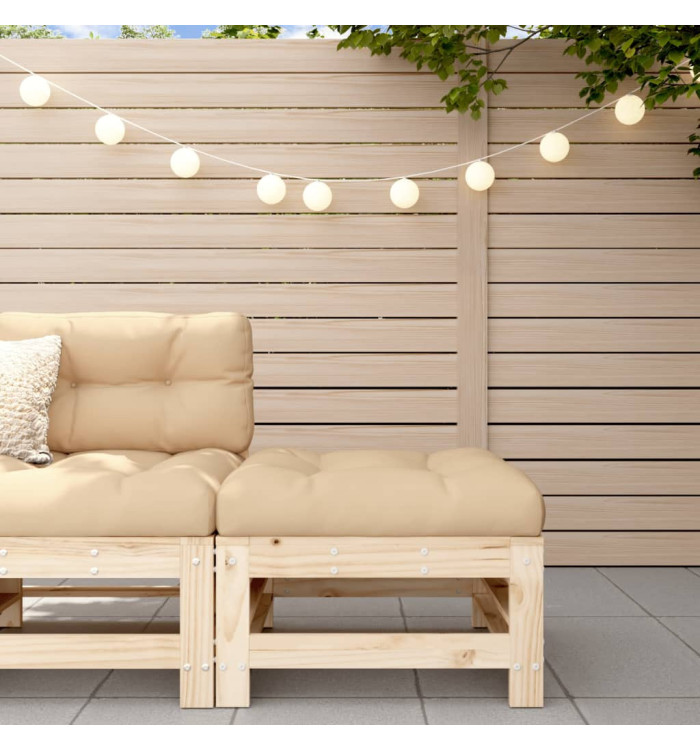 Repose-pied de jardin avec coussin bois de pin massif | Mobilier & Déco
