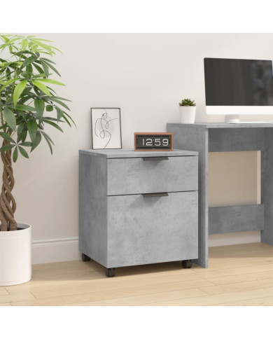 Classeur mobile avec roues Gris béton 45x38x54 cm | Mobilier & Déco
