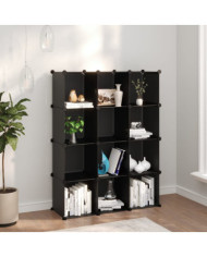 Cubes de rangement 12 pcs Noir PP | Mobilier & Déco