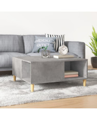 Table basse gris béton 80x80x36,5 cm bois d'ingénierie | Mobilier & Déco