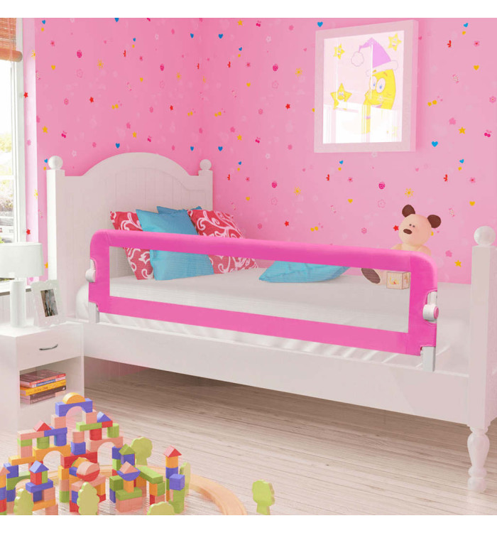 Barrière de lit de sécurité pour tout-petits 2pcs Rose 150x42cm | Mobilier & Déco