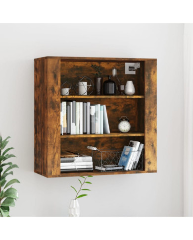 Armoire murale Chêne fumé 80x33x80 cm Bois d'ingénierie | Mobilier & Déco