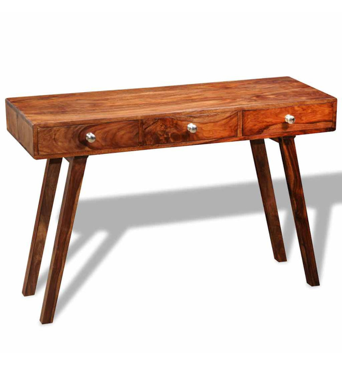 Table console avec 3 tiroirs 76 cm Bois massif | Mobilier & Déco